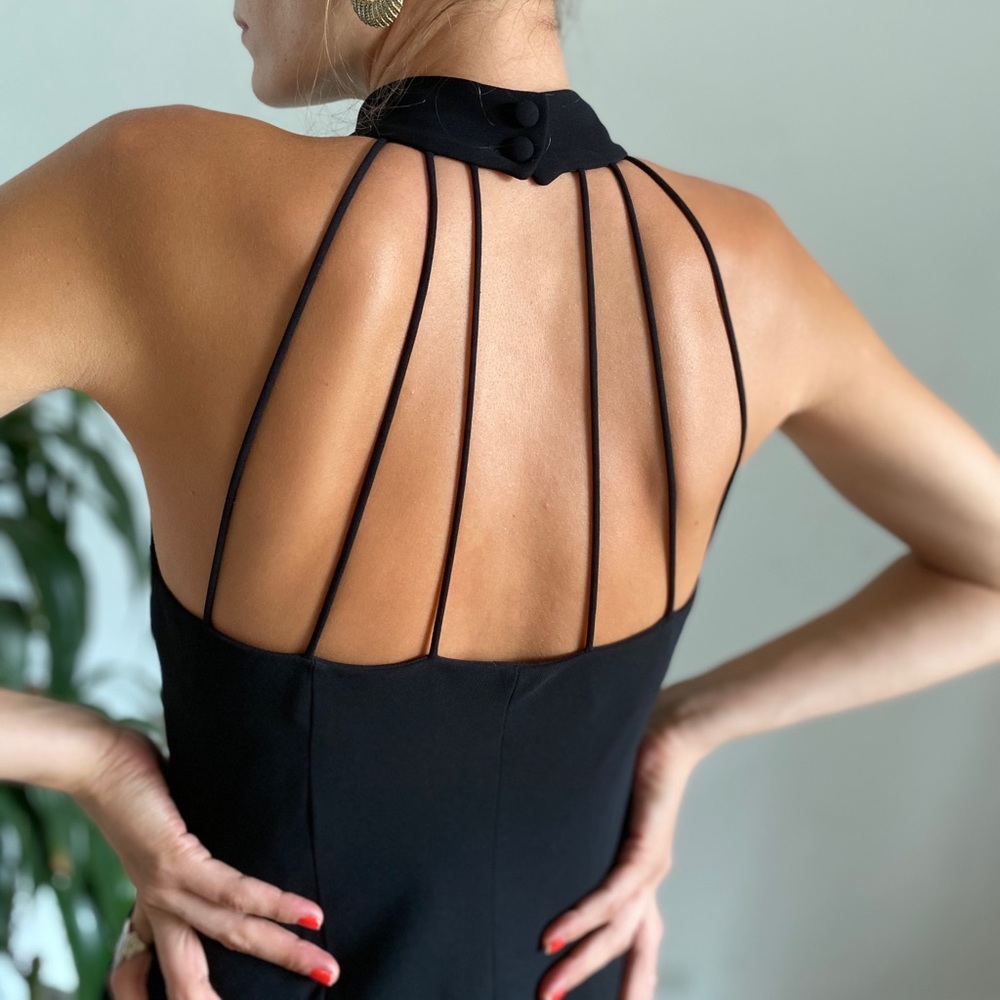 Elegant 80’s vintage black evening dress. Sz 6